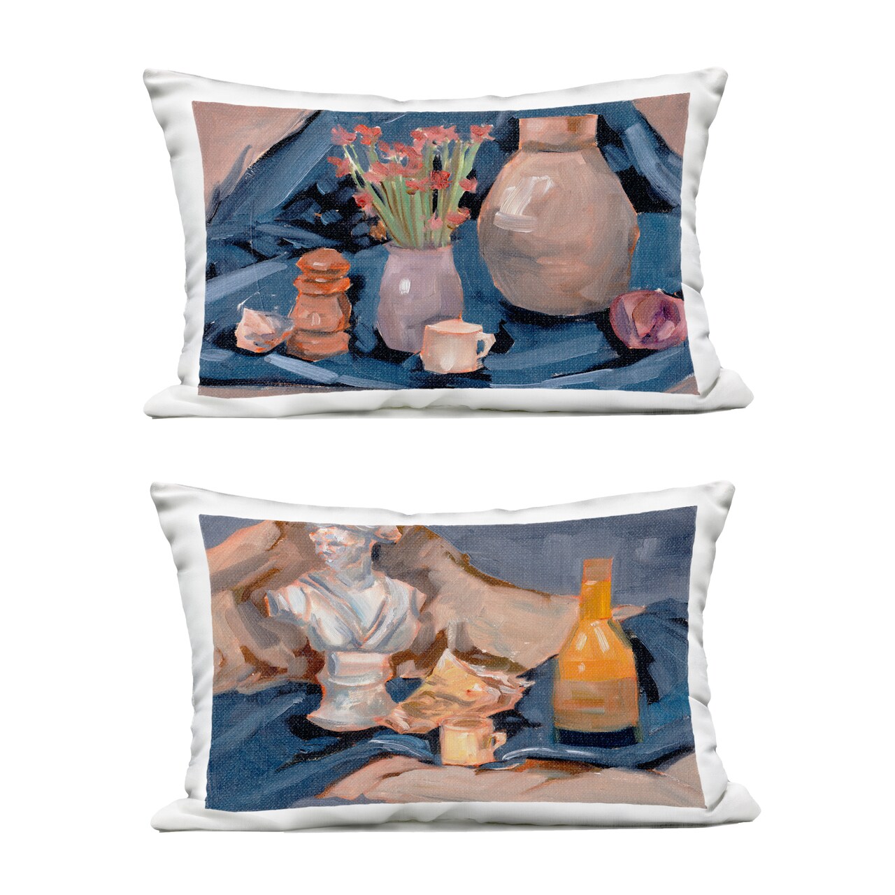 Stupell Industries Traditional Still Life on Drapery 2pc Outdoor Printed Throw Pillow Set Design by Melissa Wang, 14 x 7 x 20